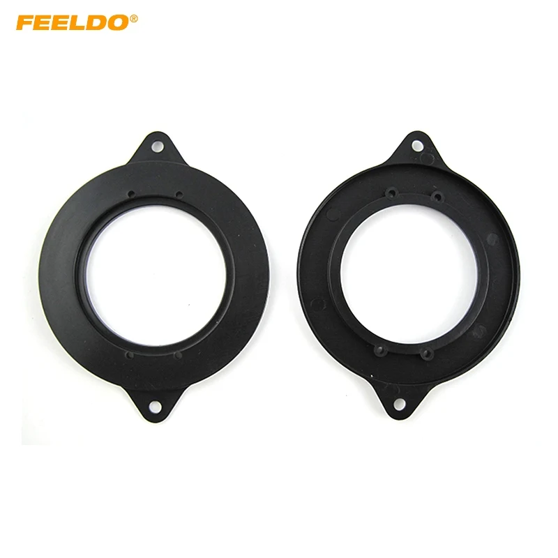 

FEELDO 2pcs Black Car Auto Speaker Spacers Mat Adapter for AUDI A6 Mediant Spacer Pads Refitting Mounting Kits #HQ6021