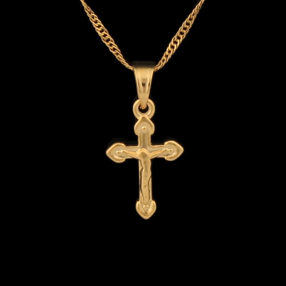 Men Cross Necklace Pendant Women INRI Juses Crucifix Christianity Jewel Gold color INBI Jesus of Nazareth,King of the Jews