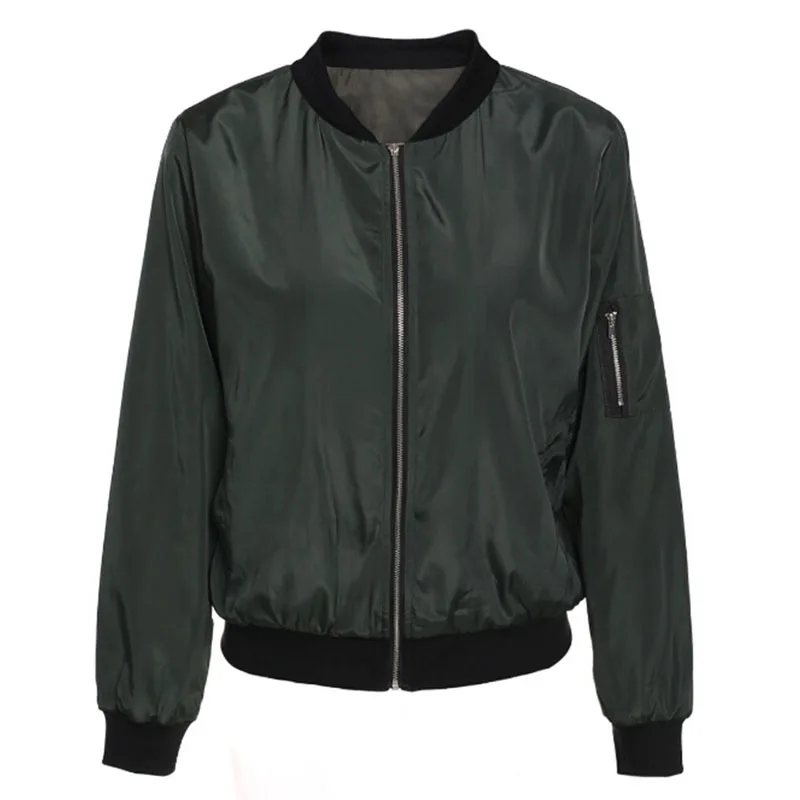 2024 Spring Autumn Women Jackets Fashion Basic Bomber Jackets Long Sleeve Windbreaker Casual Stand Collar Thin Slim Outerwear