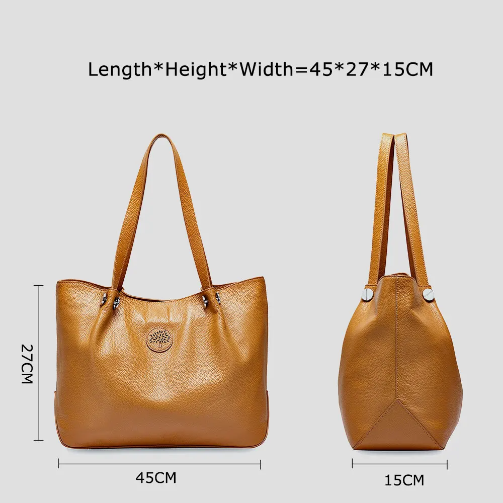 Zency Large Capacity Women Shoulder Shopping Tote Bag 100% Genuine Leather Handbag Fashion Crossbody Messenger Bags