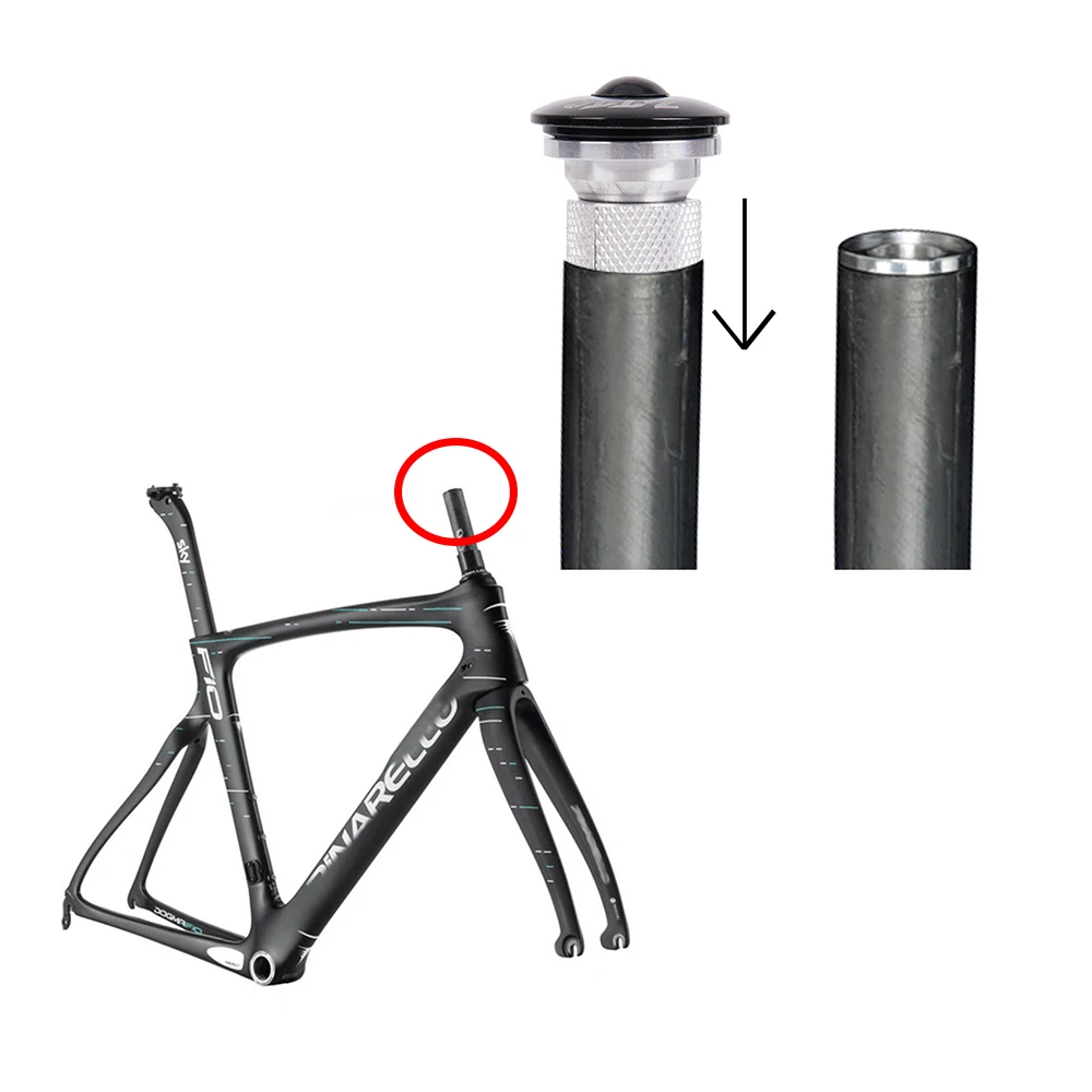 Cuffia Manubrio Bici 31,8 Mm In Lega Di Alluminio - Tappo Superiore Espandibile Per Forcella 28,6 Mm - Nero Rosso Blu Oro - 4
