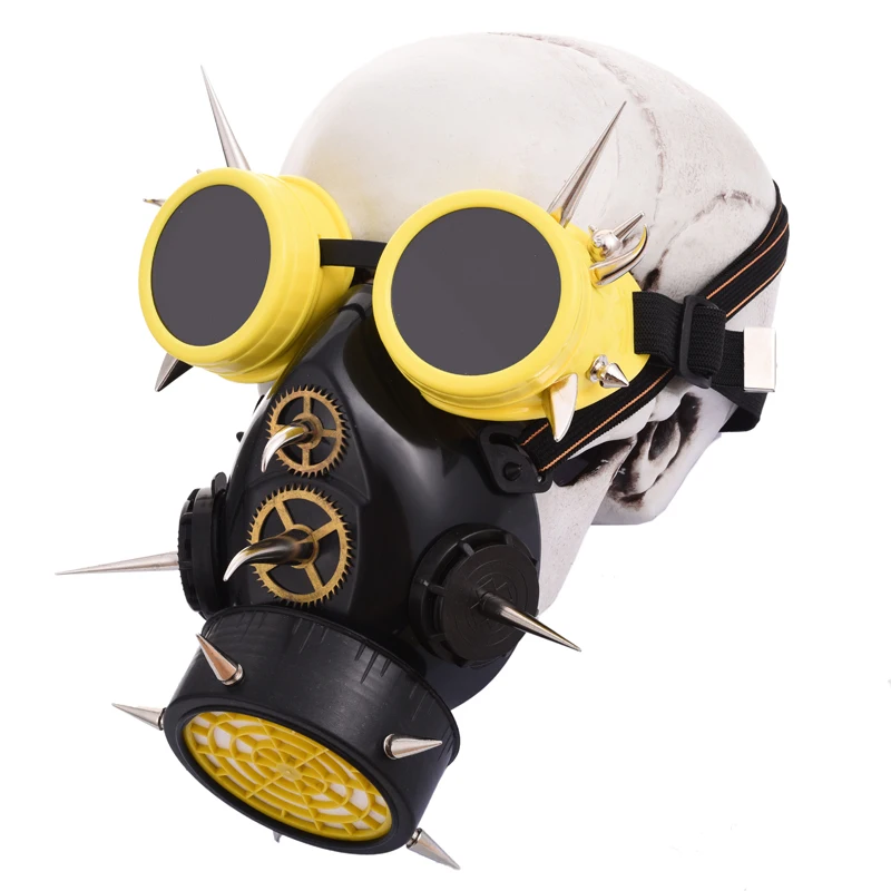 Streampunk Man/Vrouwen Klinknagels Bril Gasmasker Kostuum Masker Cosplay Festival Gears Spikes Masker Accessoires Punk