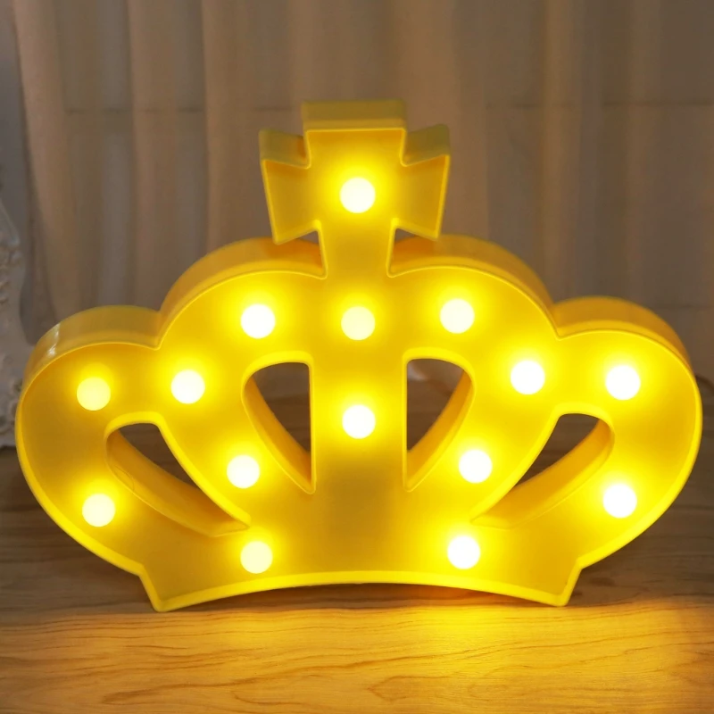 NEW LED 3D Marquee Crown Lamp 15 LED Battery Operated Night Light For Holiday Model,bedroom children room Party Club  light