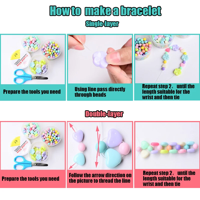 DIY Handmade Beaded Toy with Accessory Set Kids Girl Weaving Bracelet Jewelry Making Toys Educational Toys for Children Gift