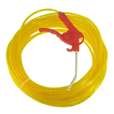 6mm x 4mm Clear Yellow PU Hose Pipe Trigger Air Duster Blow Gun 20M 65Ft