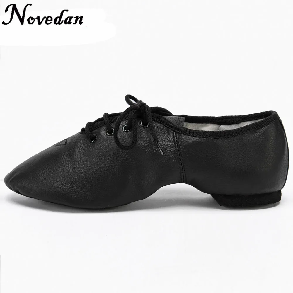 Woman\'s Leather Jazz Dance Shoes Lace Up Boots Practice Yoga Shoes Soft and Light Jazz Boots Hip Hop Sneakers