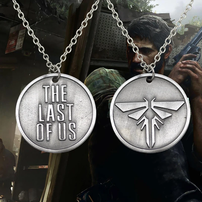 Hot Movie THE LAST OF US Jewelry 1 Pcs Dual Use Vintage ColourRound Pendants The Last Of Us Logo Statement  Choker Collares