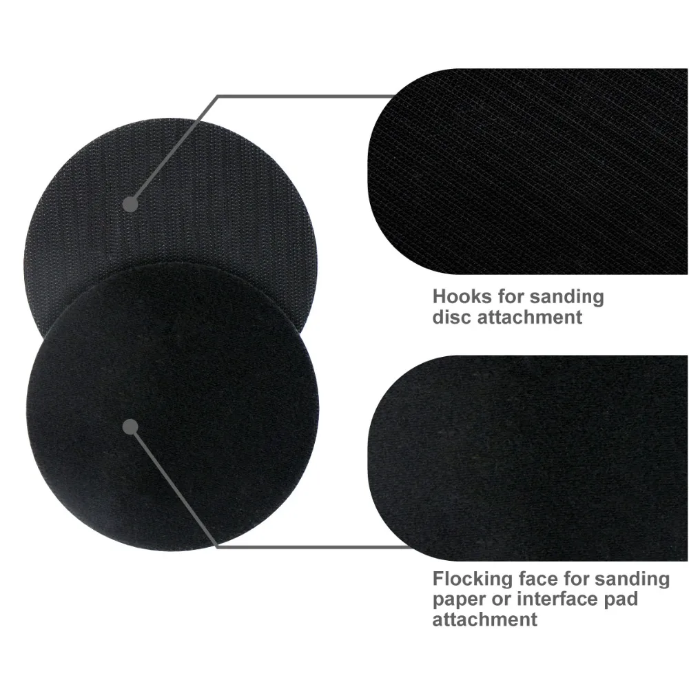 2 Pcs 5 Inch Móc và Vòng Lặp Giao Diện Đen Pad Bảo Vệ Đĩa Công Cụ Điện Phụ Kiện