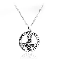 Vintage Newest Viking Necklaces Antique Silver Plated Thor Hammer Pendant Necklace For Men Women Mjolnir Jewelry Collares Gift