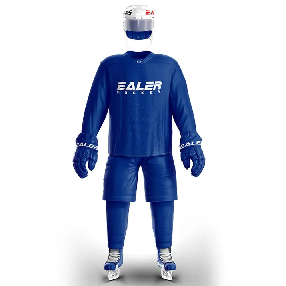 

Cool Hockey free shipping cheap blue Training suit ice hockey jerseys with EALER logo customized in stock