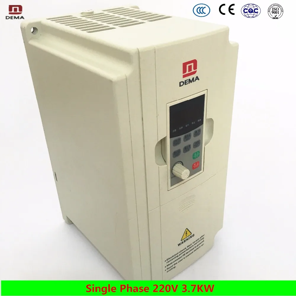 DEMA Compact Single Phase 220V Input 3.7KW High Power Electric Speed Converter For Textile Machine Tool Plastic Etc. Industry