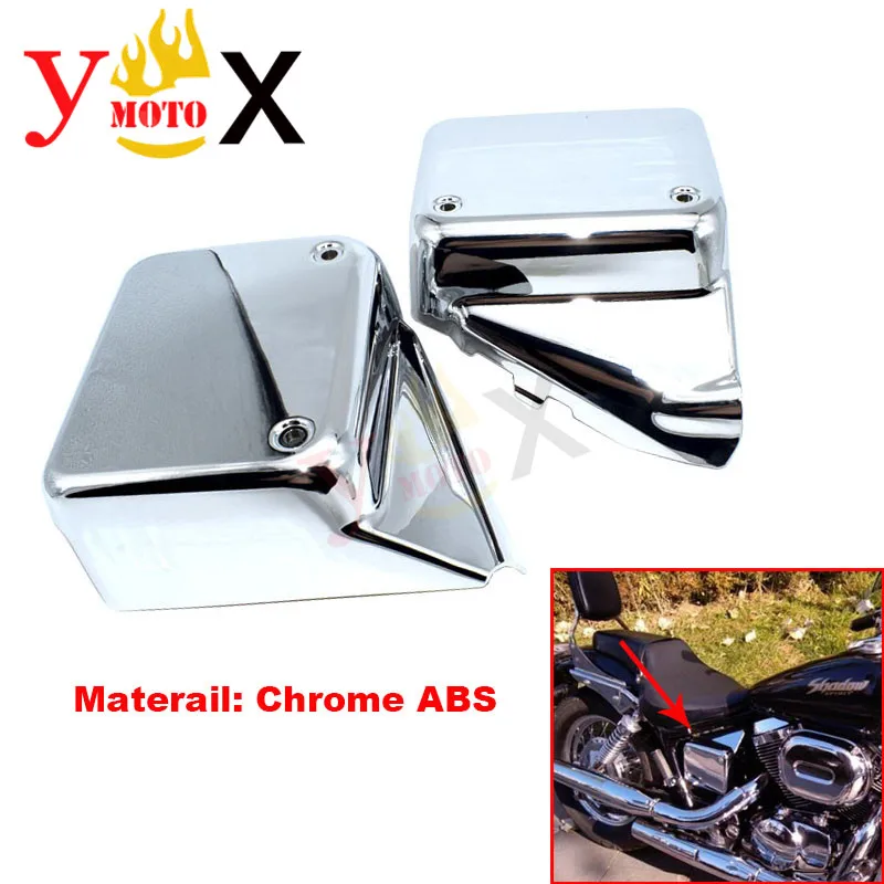 

Motorcycle Chrome Plastic ABS Battery Cover Side Frame Cover Protection For Honda Black Widow 2000-2007 Shadow Spirit VT750 DC