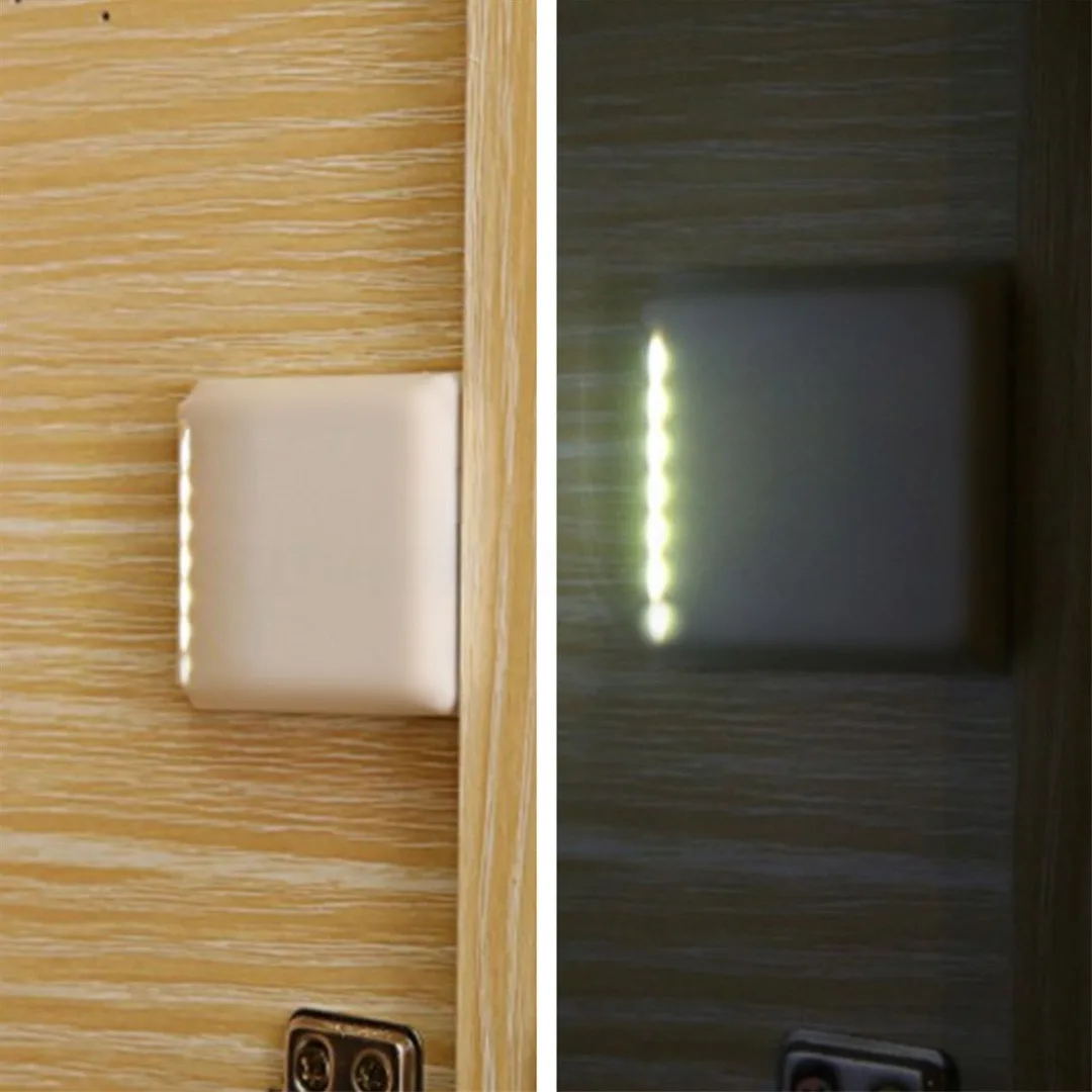 LED Sensor Night Light Inner Hinge Cabinet Wardrobe Drawer Battery Powered Lamp