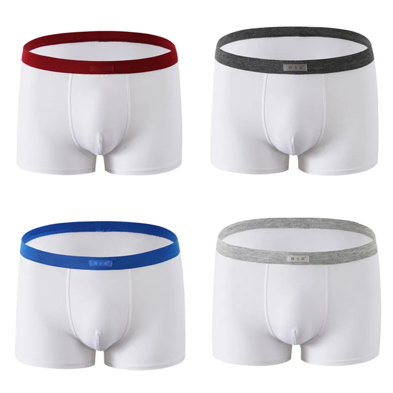 Boxershorts Men Bamboo White Cotton Breathable Youth Mens Underwear Boxers Short Casual Sexy Panties Men Underpants 4psc 4XL 5XL