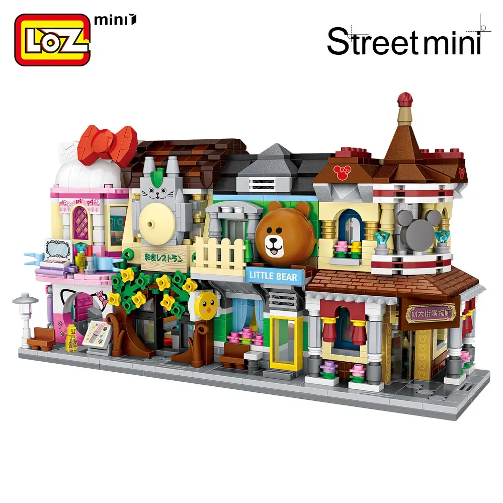 LOZ Mini Block Mini Street City 3d Building Blocks House Cartoon Shop Model DIY Assembly Toys for Children Educational Anime Fun