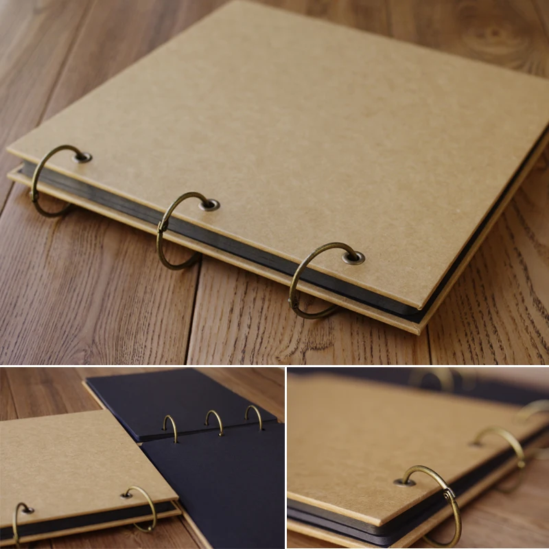 Diy handmade retro pure kraft paper cover photo album loose-leaf album troqueladoras scrapbooking wedding albuns de fotos