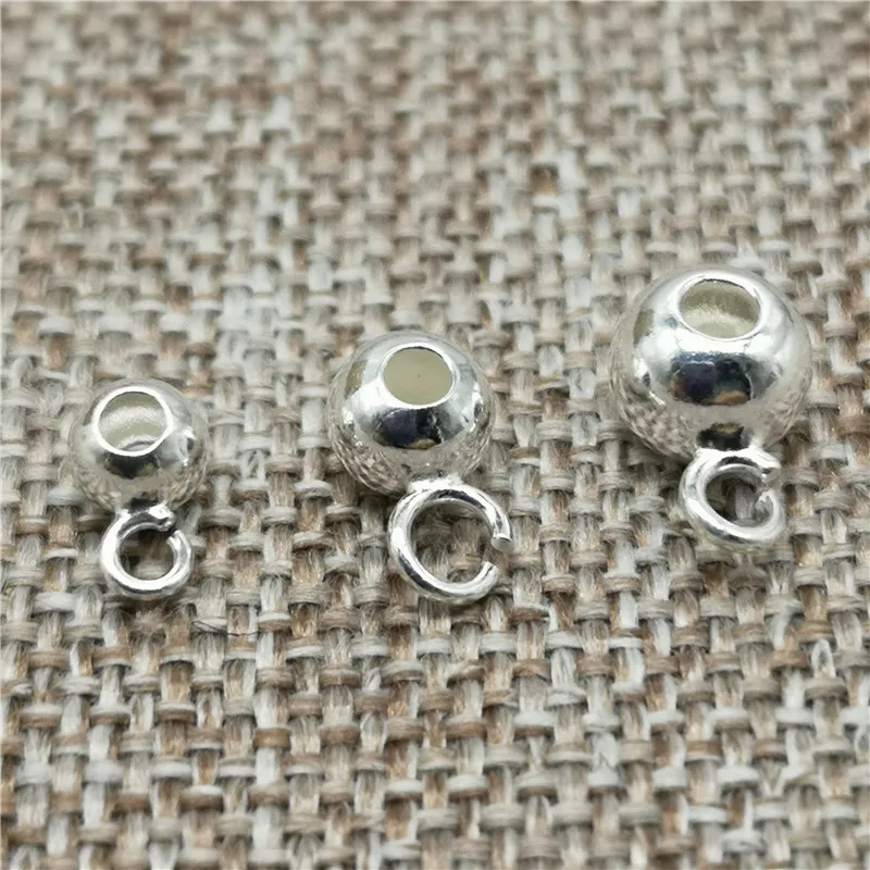 20pcs 925 Sterling Silver Bail Bead Spacer 4mm 5mm 6mm for Bracelet Necklace