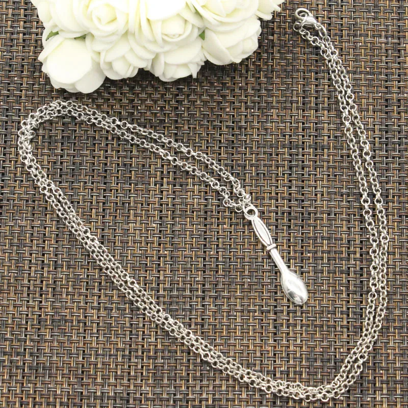 New Fashion Tibetan Silver Color Pendant Spoon Choker Charm Short Long DIY Necklace Factory Price Handmade Jewelry