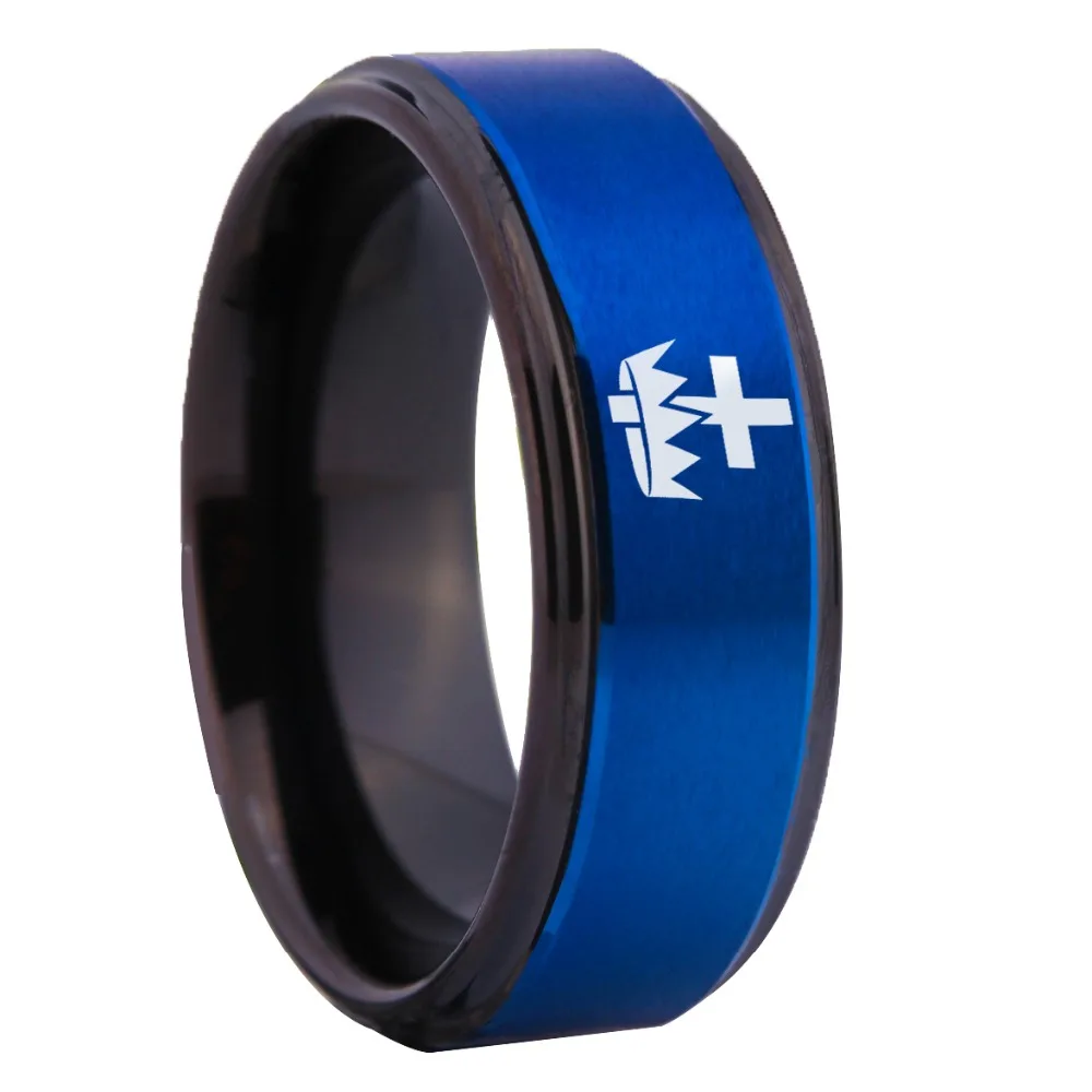 YGK Jewelry Knights Templar Cross Crown Freemason Mason Tungsten Rings for Men's Bridegroom Wedding Engagement Anniversary Ring