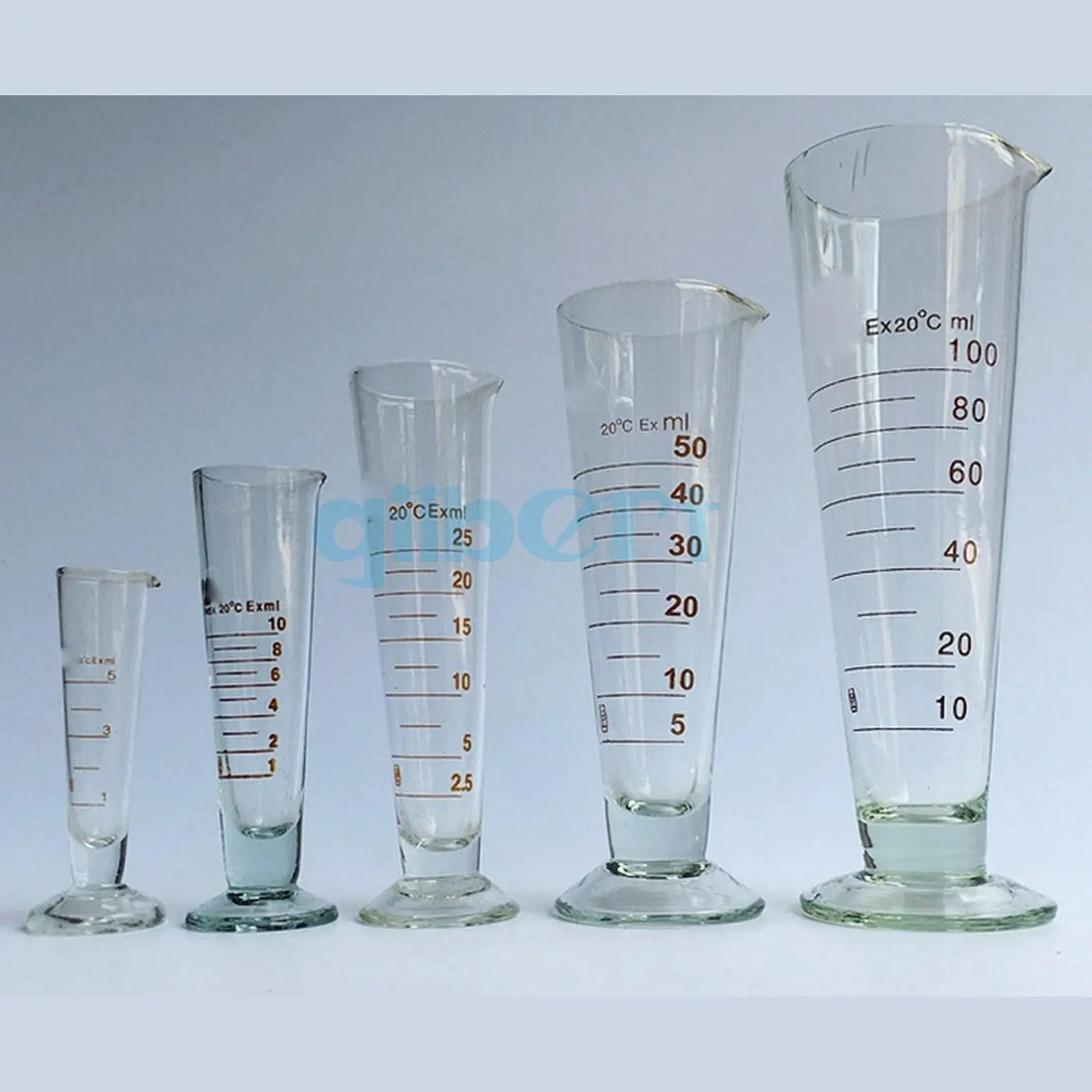 Verre de laboratoire cône de mesure, 5/10/20/50/100/1000ml, pour apothèque