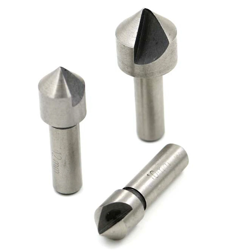 3 pz/set HSS Set di punte da trapano per svasatore con smussatura a bordo singolo 90 gradi taglierina per legno in plastica punta da trapano per la lavorazione del legno 10mm 12mm 16mm