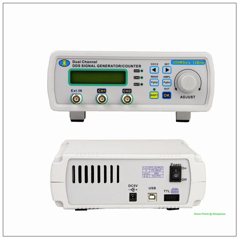 JUNTEK-generador de señal de doble canal, medidor de frecuencia arbitraria, función DDS, Control Digital, 20MHZ, MHS5220A, nuevo