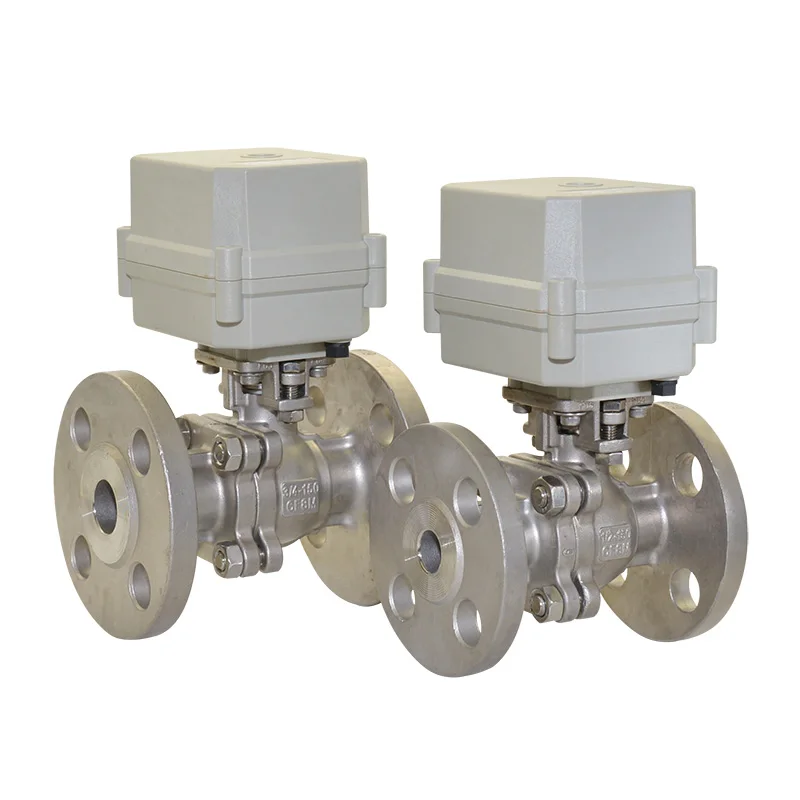 2018 new DC12V,DC24V SS304 DN15,DN20,DN25 2 way flange electric ball valve with instruction