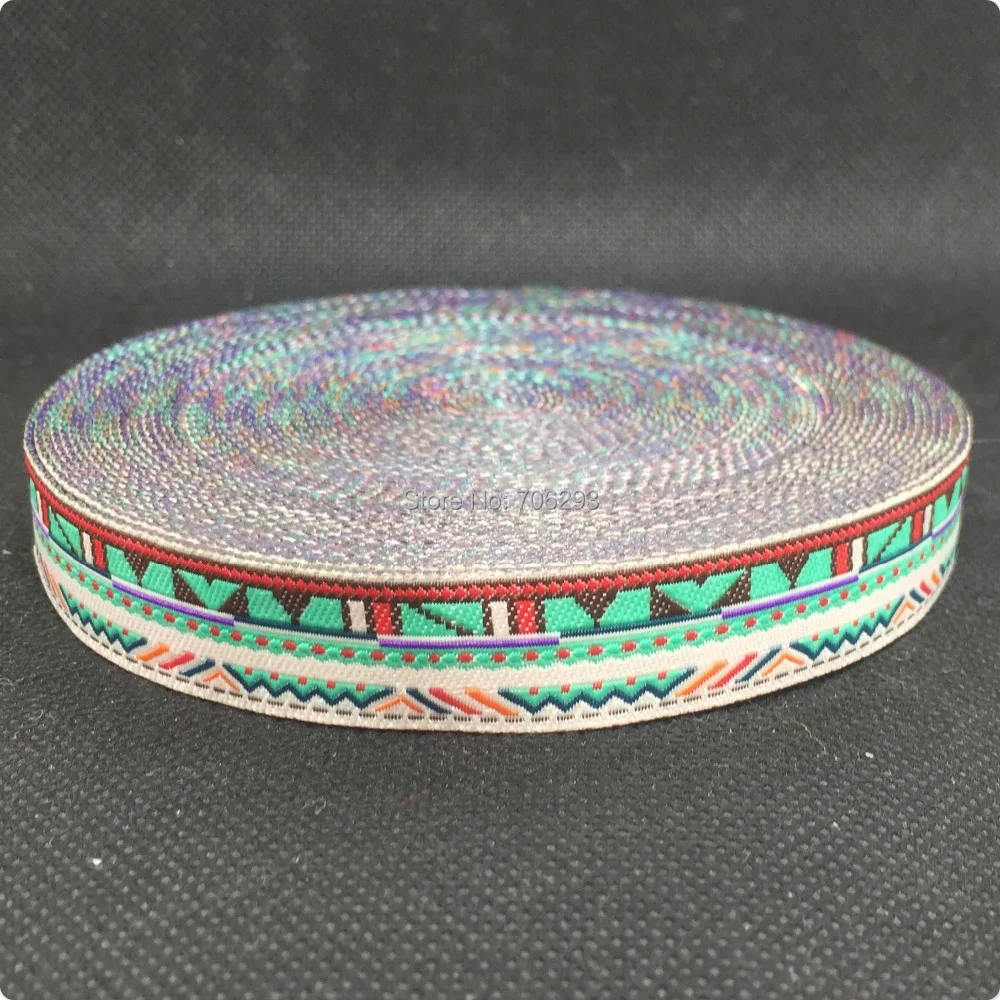 2014 NEW 5/8'' 16mm  Wide 10yard/sets Geometry of the line Tone Woven Jacquard Ribbon For Dog Collar KTZD201120601