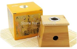 Caja de moxibustión Monocular con orificio de bambú grueso, madera Moxa