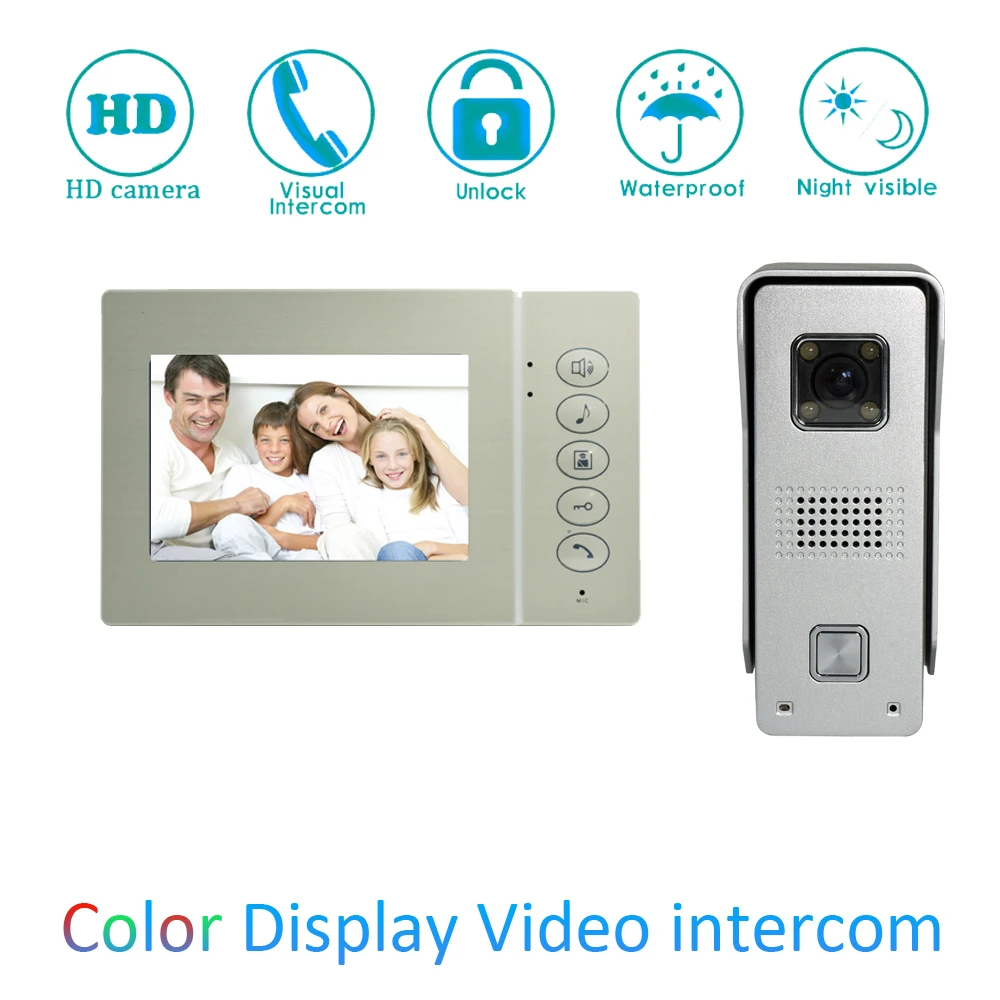 

Home Intercom System One to One 4.3 Inch Display Door phone Video Intercom Night Visible Doorbell Talk-Back