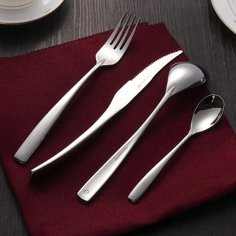 24/4pcs Dinnerware Set Stainless Steel Cutlery Set Knives Forks S poons Royal Silver Dinner Service kitchen knives & accessories