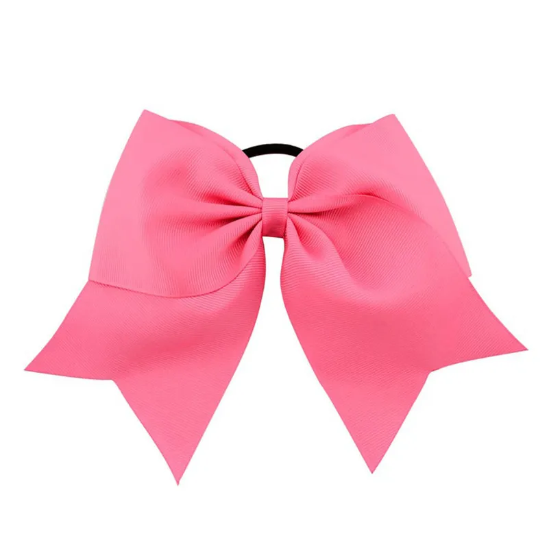 New 8 Inch  Solid Big Cheering Hair Bows Rubber Hair Ties Girls Kids Elastic Hair Bands Ponytail Holder Women Hair Accessories