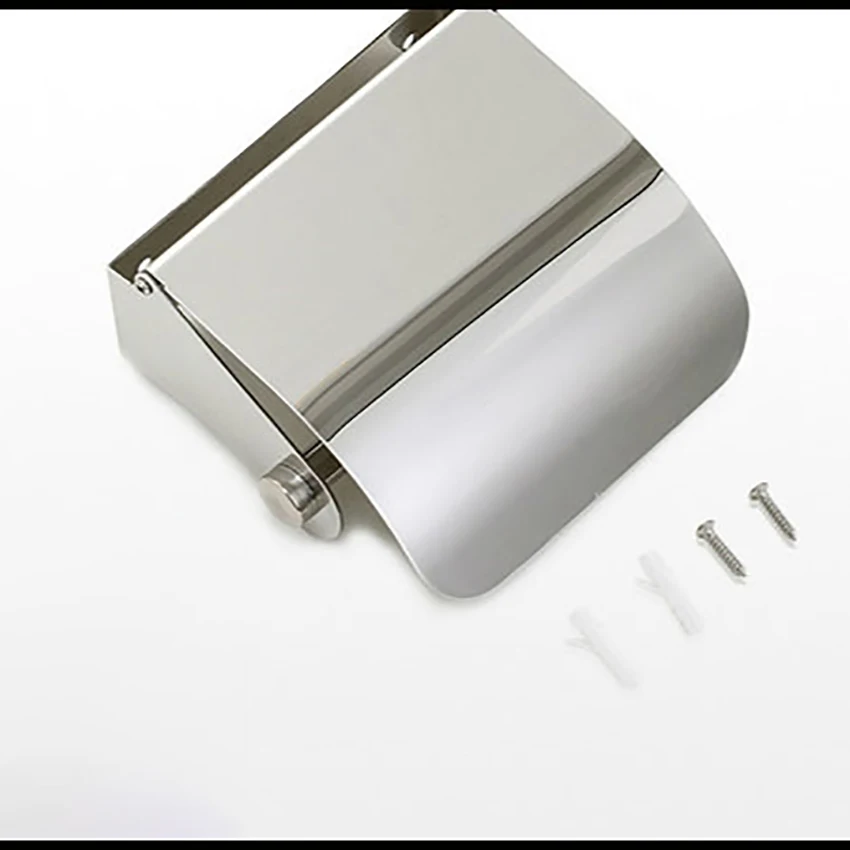 Wall Mounted Stainless Steel Paper Towel Holder, Toilet Tissue Holder Roll Paper Holder Box Roll Organizer for Kitchen, Bathroom