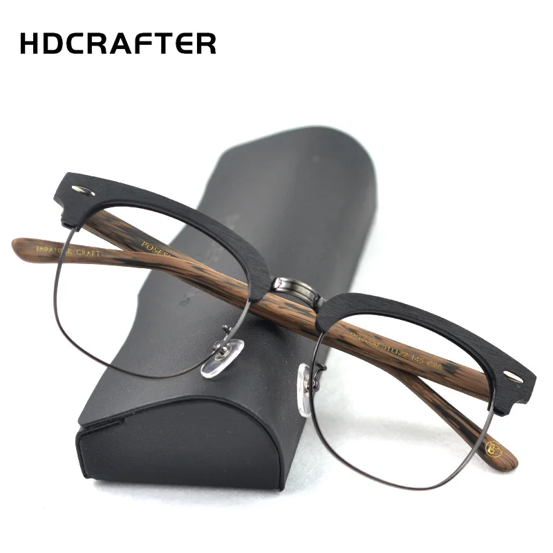 

HDCRAFTER Myopia Hyperopia Eyewear Frames Men Women Wood Handmade Spectacles Retro Vintage Wooden Prescription Glasses Frame