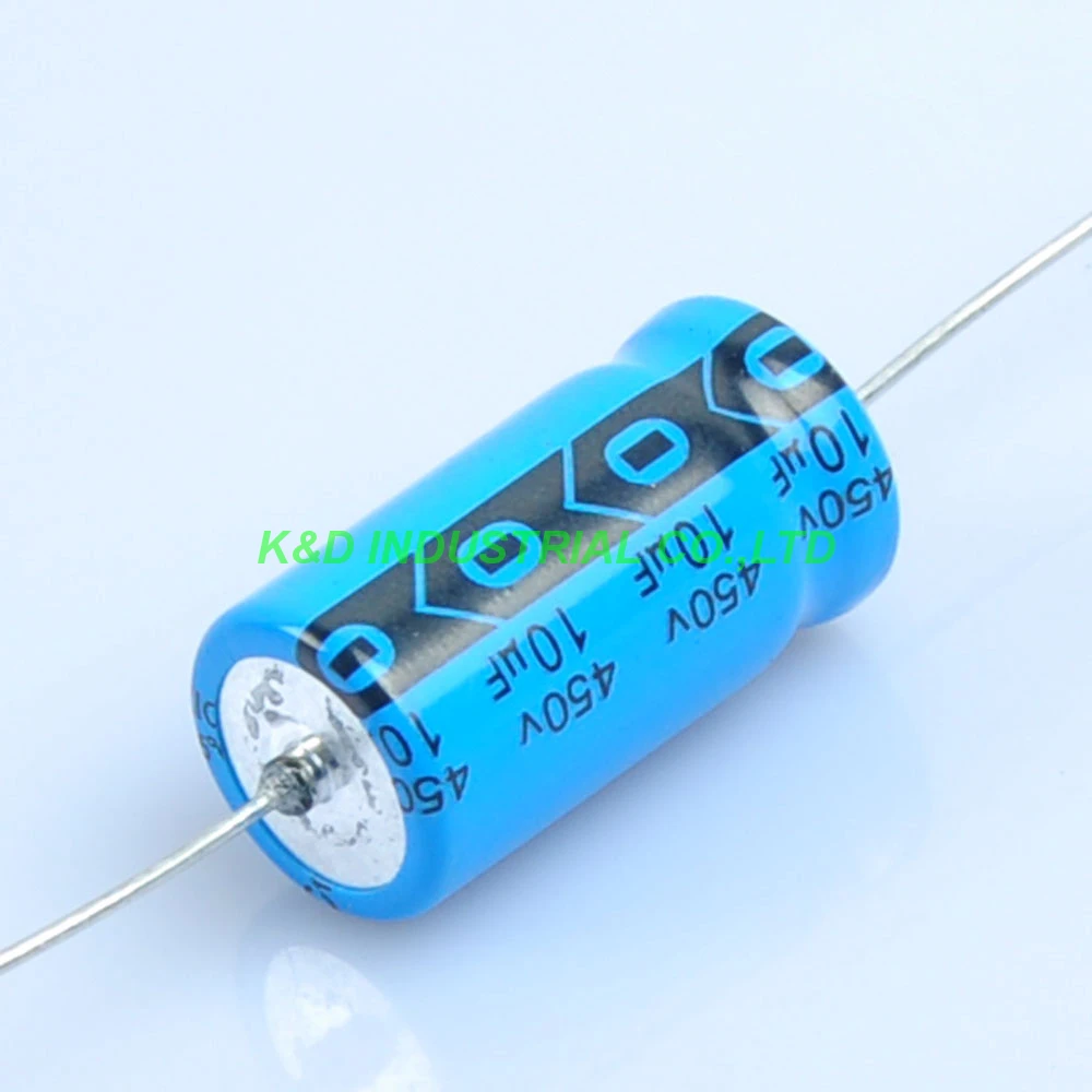 Condensateur électrolytique de tension axiale 10uf 450V, 6 pièces, pour vanne Radio, Tube d'ampli, bricolage
