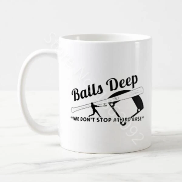 Novelty Baseball Balls Deep Mug Funny Sports Coffee Milk Beer Tea Mugs Ceramic Creative Gift Cool Cup Geek Humor Drinkware 11oz