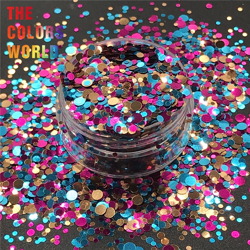 TCT-264 Metallic Luster Round Dot Shape Nails Glitter Nails Art Decoration Body Glitter Tattoo Makeup Face Painting Festival DIY