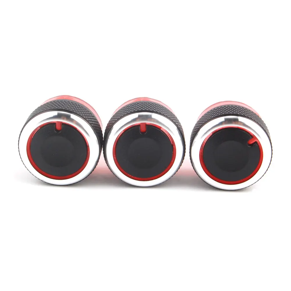 

BBQ@FUKA A/C Air Condition Heat Control Switch Button Cover Car Styling 3Pcs Refitting Aluminum Alloy Fit For Peugeot 206 207