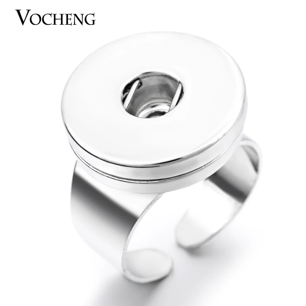 Wholesale 10PCS/Lot Vocheng 18mm Jewelry Resizable Metal Snap Button Ring NN-395*10 Free Shipping