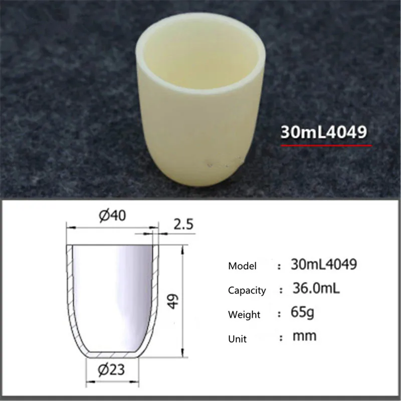 

99.5% corundum crucible/Alumina ceramic crucible/30ml4049/Temperature resistance 1600 degree / sintered ceramic crucible