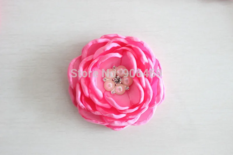 Satin Burn flowers 120pcs without  Rhinestone Center