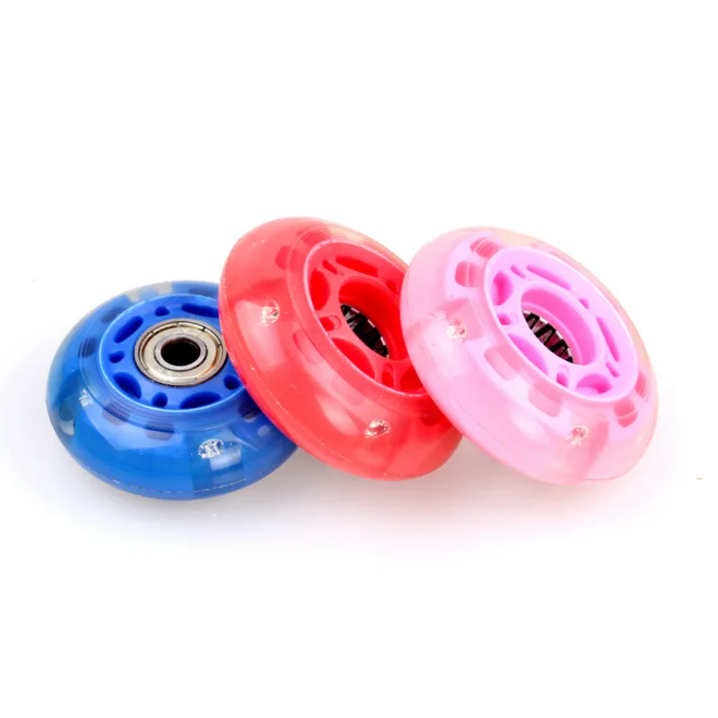 8 Pieces/Lot 70mm Flashing Roller Wheel Inline skates wheels PU Freestyle LED Sliding Skating Wheel with Magnet Core Bearing Set