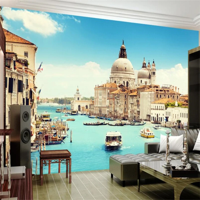 wellyu  papel de parede Custom wallpaper  Venice, Italy 3D landscape background wall  papel de parede 3d para sala atacado