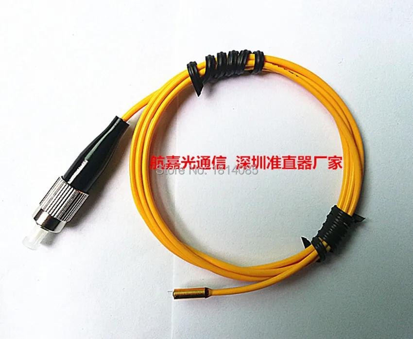 0.9mm SM 20cm Fiber Optic single Core Collimator 3.2mm Gold Plated Tube Fiber Optic Collimator C-lens  FC/UPC Connector