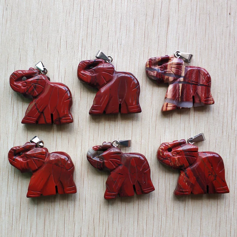 

Fashion animal carved elephant natural rainbow stone charms for making pendants necklace gift wholesale 6pcs/lot free shipping