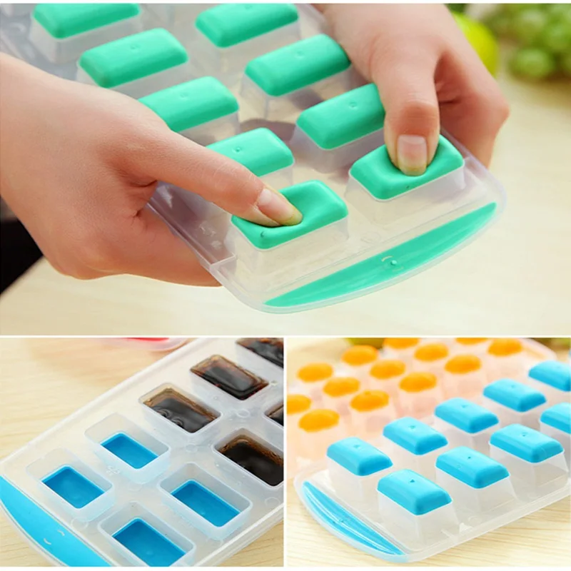 Cute Silicone Chocolate Mold Maker Ice Cube Tray Freeze Mould Bar Pudding Jelly Color Random #84002