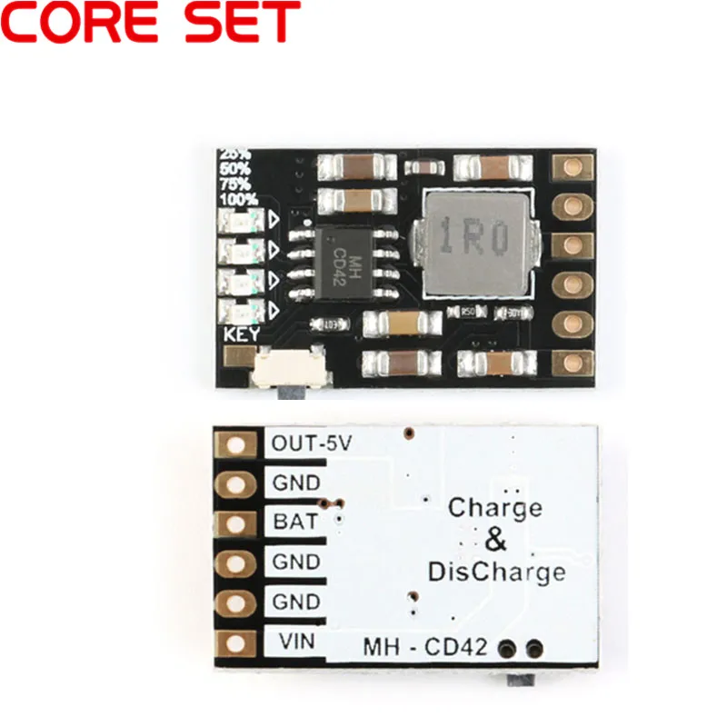 Panneau d'alimentation Mobile DC 5V 2,1a, Charge/décharge (boost) 4.2V, protection de la batterie, module indicateur 3.7V lithium 18650