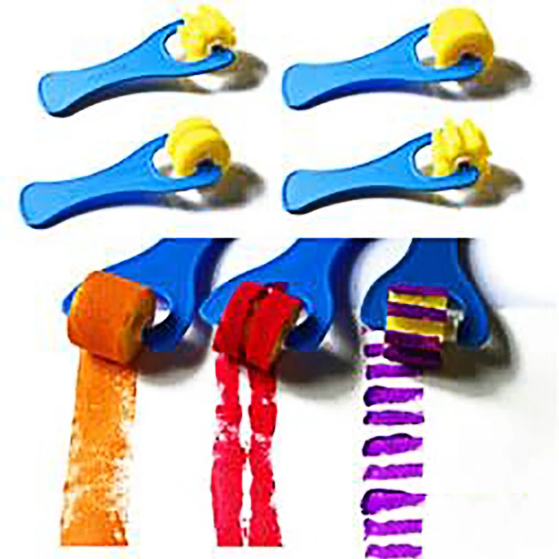 4 pcs set Children painting graffiti plastic handle sponge roller brush baby graffiti painting products Materials Art Supplies