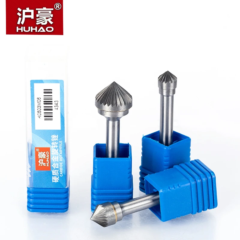 HUHAO 1pc 6mm Shank Tungsten Steel Cutter Metal Grinding Carving Rotary File Cylindrical Router Bit For Metal Polishing K Type