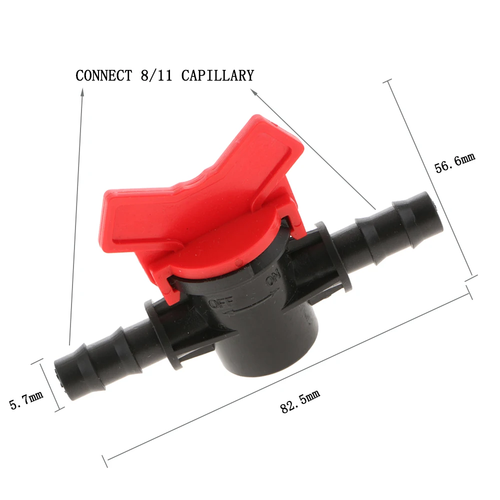 5Pcs  Irrigation Water Hose Convenient Switch 8/11mm Water Hose Switch Coupling Valve Barbed Slotted Plastic Irrigation IT182